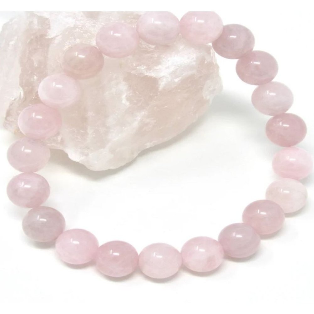 10mm Rose Quartz Beaded Stretch Bracelet - Picture 5 of 11
